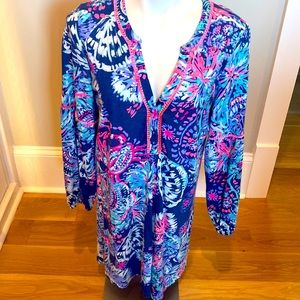 Lilly Pulitzer crab and shell long sleeve dress